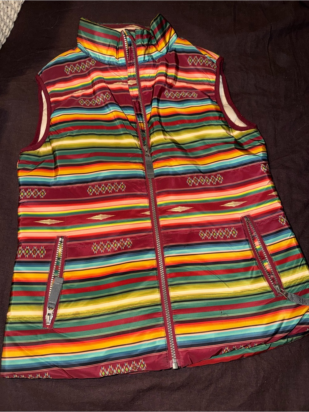 STS Multicolor Striped Puffer Vest